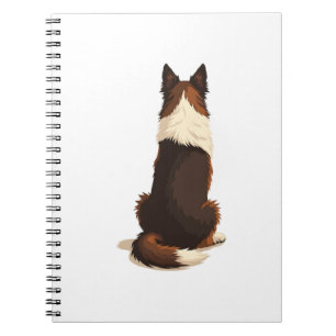 Vintage Border Collie From Behind Dog Illustration Notebook