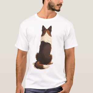 Vintage Border Collie From Behind Dog Illustration T-Shirt