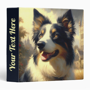 Vintage Border Collie Painting Binder