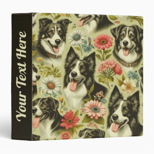Vintage Border Collie Painting Binder