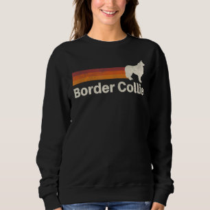 Vintage Border Collie Retro Mom Dad Dog Sweatshirt
