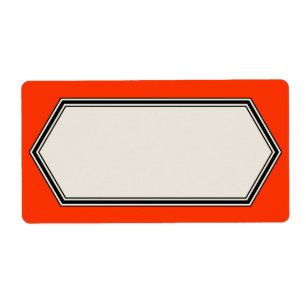 Vintage Border Label Template, Tomato Red