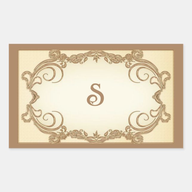 Vintage border with initial sticker (Front)