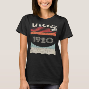 Vintage Born In 1920  102nd Birthday  102 Years Ol T-Shirt