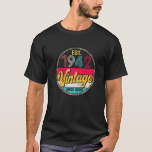 Vintage Born In 1942 Birthday Year Party Wedding A T-Shirt