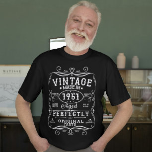 Vintage Born In 1951 Classic 73rd Birthday T-Shirt