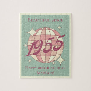 Vintage born in 1955 70th birthday party gift jigsaw puzzle