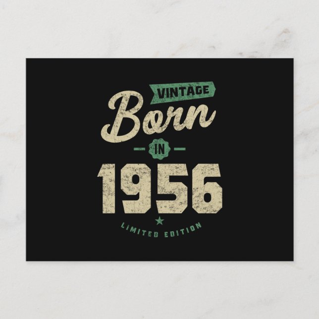 Vintage Born In 1956 Birthday Gift Postcard (Front)