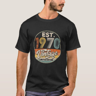 Vintage Born In 1970 Birthday Year Party Wedding T-Shirt