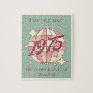 Vintage born in 1975 50th birthday gift game jigsaw puzzle