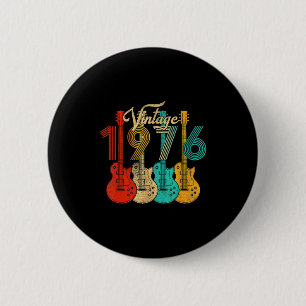 Vintage Born In 1976 50th Birthday 50 Years Old Gu 2 Inch Round Button