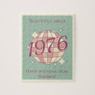 Vintage born in 1976 50th birthday jigsaw puzzle
