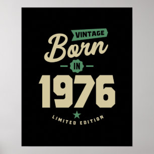 Vintage Born In 1976 Birthday Gift Poster