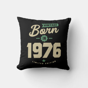 Vintage Born In 1976 Birthday Gift Throw Pillow