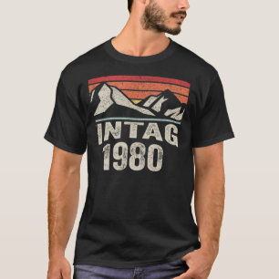 Vintage Born In 1980 42nd Birthday 42 Years Old T-Shirt