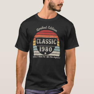 Vintage Born In 1980 42nd Birthday 42 Years Old T-Shirt