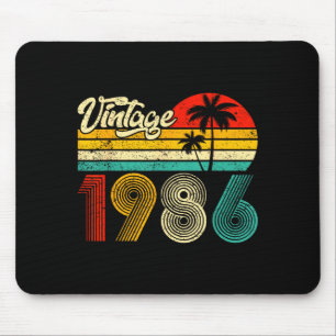 Vintage Born In 1986 Funny 40th Birthday 40 Years  Mouse Pad