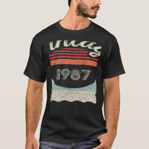 Vintage Born In 1987  35th Birthday  35 Years Old  T-Shirt