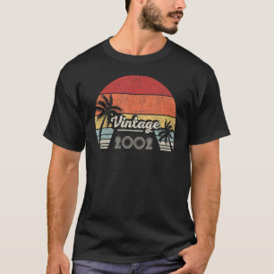 Vintage Born In 2002 20th Birthday 20 Years Old T-Shirt
