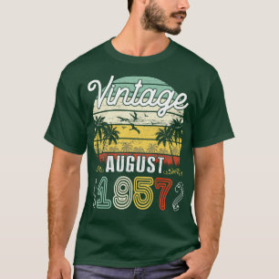 Vintage Born In August 1957 Happy Birthday 63 Year T-Shirt