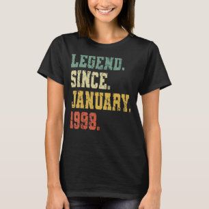 Vintage Born In January 1998 Men Women  25 Years o T-Shirt