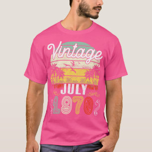 Vintage Born In July 1970 Happy Birthday 50 Years T-Shirt