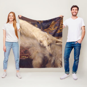 Vintage Borzoi Art Fleece Blanket