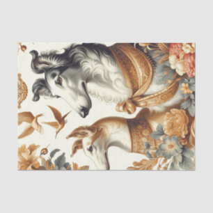 Vintage Borzoi Dog Illustration Tissue Paper