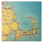 Vintage Boston Cape Cod Map Ceramic Tile<br><div class="desc">Such a great old map of the route from Boston to the Cape repurposed!</div>