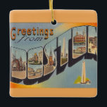 Vintage Boston MA  Ceramic Ornament<br><div class="desc">An old colourful postcard greeting from Boston,  Massachusetts. Purchase as is or change the back to add a personal message.</div>
