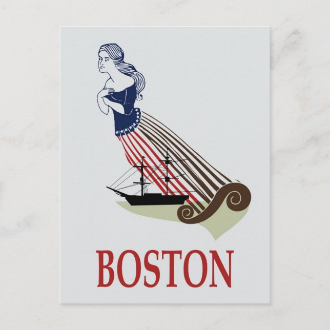 Vintage Boston Massachusetts Retro Travel Postcard (Front)