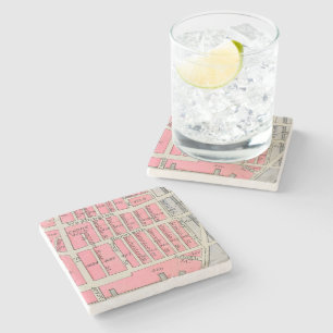 Vintage Boston South End Map Stone Coaster