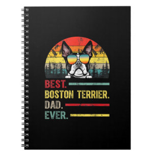 Vintage Boston Terrier Dog Lover Fathers Day Gifts Notebook