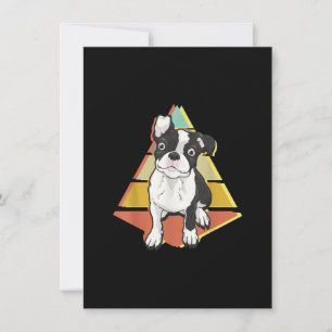 Vintage Boston Terrier Dog Retro Distressed Boston Thank You Card