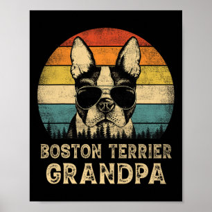 Vintage Boston Terrier Grandpa Dog Lovers Father&# Poster