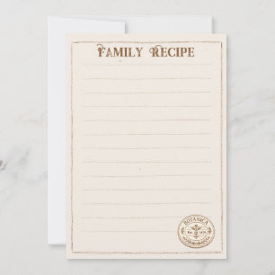 Vintage Botanica  Family Recipe Cards