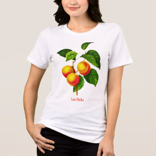 Vintage Botanical Art - Peaches and Leaves Tri-Blend Shirt