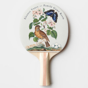 Vintage Botanical Bird Custom Family Game Room Ping Pong Paddle