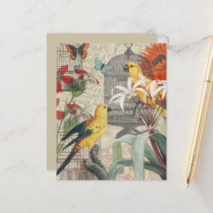 Vintage Botanical Bird Nature Antique Tropical 
