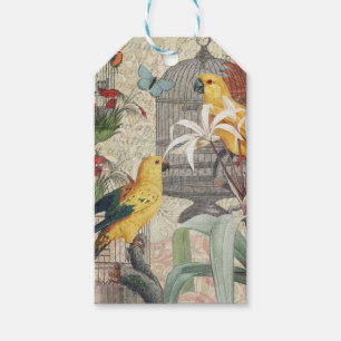 Vintage Botanical Bird Nature Antique Tropical  Gift Tags