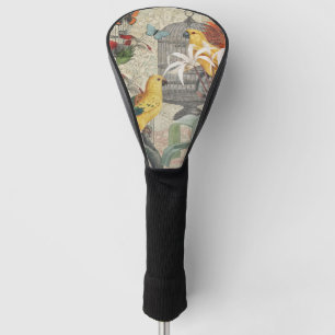 Vintage Botanical Bird Nature Antique Tropical Golf Head Cover