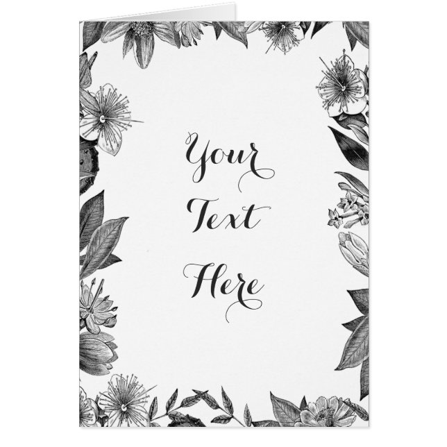 Vintage Botanical (BLANK) Card - Customizable (Front)