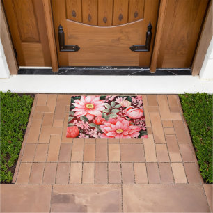 Vintage Botanical Blooming Flower Garden Doormat