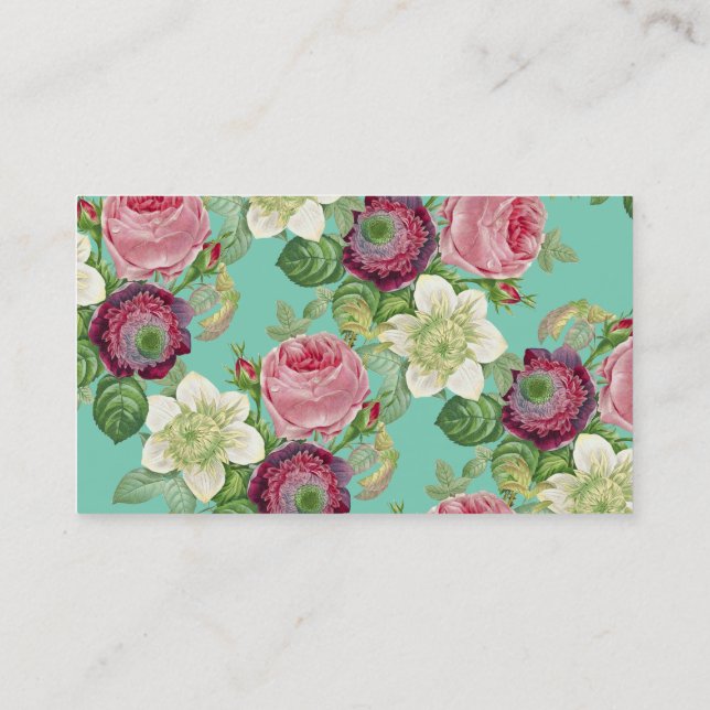 Vintage Botanical Blossom Country Chic Business Card (Back)