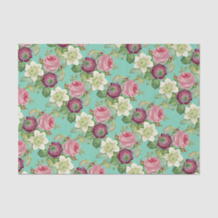 Vintage Botanical Blossom Country Chic Tissue Paper