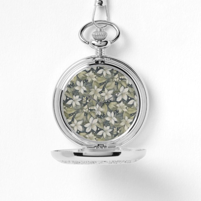 Vintage Botanical Blossoms with Sage Leaves  Watch (Front)