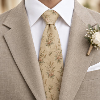 Vintage Botanical Blush Meadow Elegance Tie