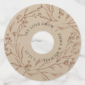 Vintage Botanical Branches Wine Glass Tag