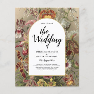 Vintage Botanical Burgundy Floral Wedding Invite Flyer