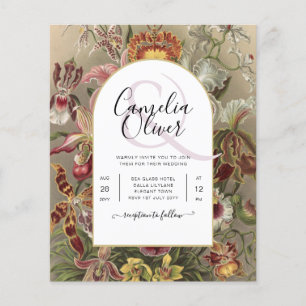 Vintage Botanical Burgundy Floral Wedding Invite Flyer